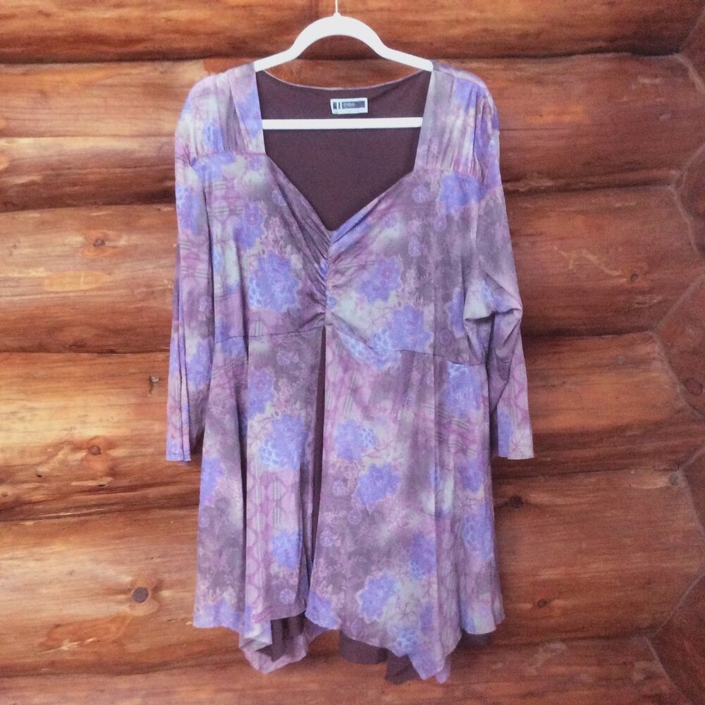 Jessica London JL Studio 90s Floral Y2K Fairy Garden Top Size 5X*